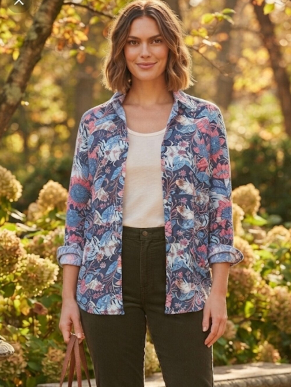 NATIONAL FLORAL DESIGN LONG-SLEEVE BUTTON DOWN